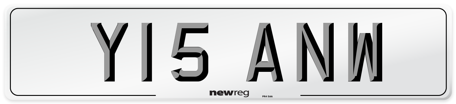 Y15 ANW Number Plate from New Reg